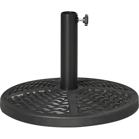 Base para Paraguas de Jardín Redonda Efecto Mimbre Ø45cm Lastre 9,5kg, Negro