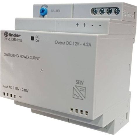Finder 78.50.1.230.1202 Hutschienen-Netzteil (DIN-Rail)  12 V/DC 4.6 A 50 W   Inhalt 1 St. (1/3)