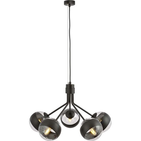 Lampadario Contemporaneo Themis Acciaio Nero 5 Luci E14 (1/5)