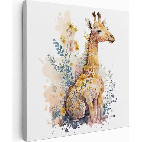 Tableau toile Enfants Carré - Girafe - 20x20 cm (1/2)