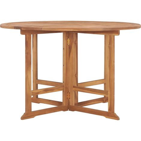 Klappbarer Gartentisch Ø110x75 cm Massivholz Teak