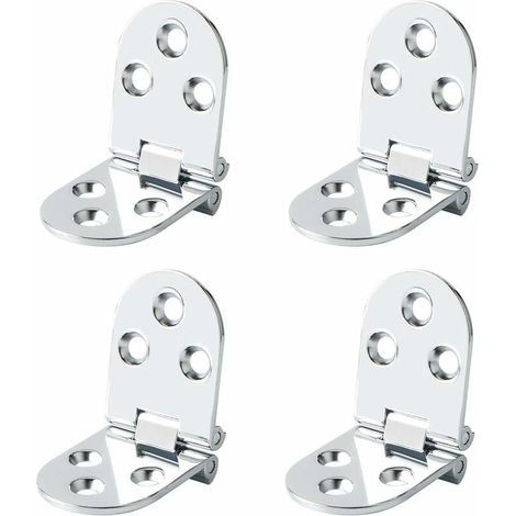 Charnière rabattable pour meuble – Inox 2mm – Rotation 180° – Conception à tête fraisée – Lot de 4 pièces argent (1/5)