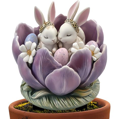 Bunny Lawn Stake Yard Stake 2D Flache Acryl Süße Hasengarten