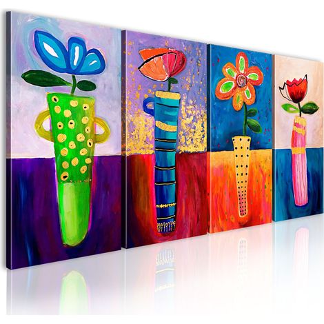 Quadro dipinto - Colori dell'arcobaleno - 120x60 (1/4)