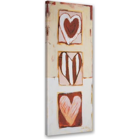 Tableau sur toile Trois cœurs 30x90 (1/5)