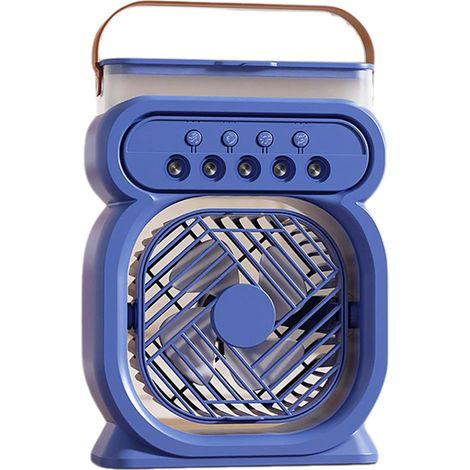 Ventilateur de climatisation portable, son doux, grande capacité, batterie, trois vitesses, trois en un, climatiseur ABS, bleu (1/5)