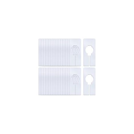 Lot de 20 séparateurs de penderie pour vêtements suspendus en plastique blanc séparateurs de penderie séparateurs de penderie séparateurs avec marqueur (rectangulaire) (1/5)