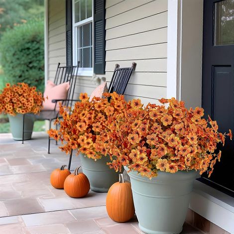 10 bouquets de fleurs artificielles d'automne pour l'extérieur, résistantes aux UV (1/5)