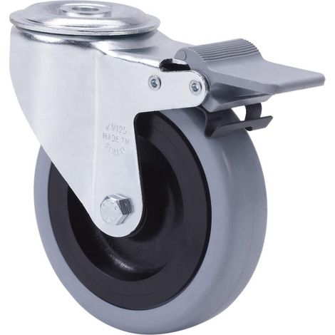 rueda giratora agujero m12 freno 20zvlfd150cp-pgasb poliamix-goma gris bolas (1/2)