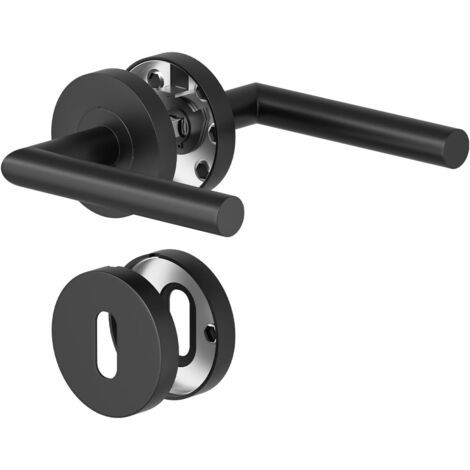 BB Schwarze Türgriffe für den Innenbereich, quadratische Türgriffe, 8 mm Türgriff