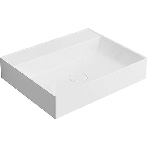 Sapho - Lavabo Twig de 60x47 cm, sin rebosadero, sin orificio para grifo, blanco. TW060-0 (1/3)