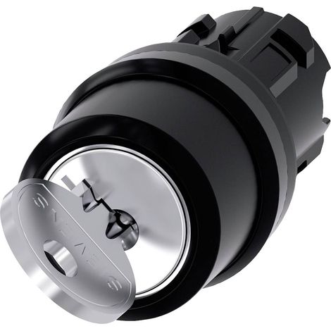 Siemens 3SU10004BC010AA0 3SU1000-4BC01-0AA0 Interruttore a chiave Anello frontale in plastica Nero 1 x 45 ° 1 pz.