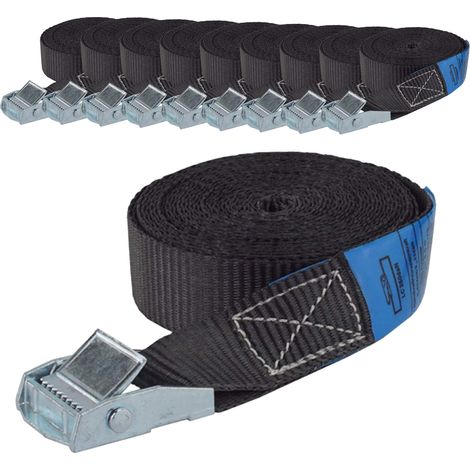 10x Spanngurt Gurt Zurrgurt Klemmschloss Auto 1-tlg 4m 250 kg SCHWARZ