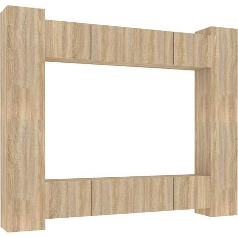 Maison Exclusive - 8-tlg. TV-Schrank-Set Sonoma-Eiche Holzwerksto (1/5)