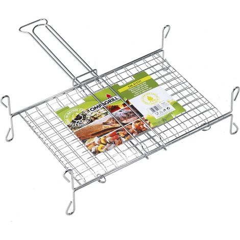 Barbacoa ompagrill a13540 acero cromado doble malla 35x40 cm