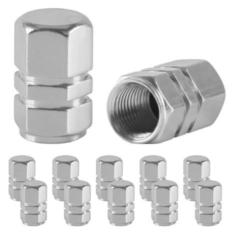 CCYKXA 12 Aluminum Car Tire Valve Caps for Cars, Motorcycles, Bicycles, SUVs, and Trucks Universal Car Valve Caps Corrosion Resistant Modern Design and Easy Installation (1/5)