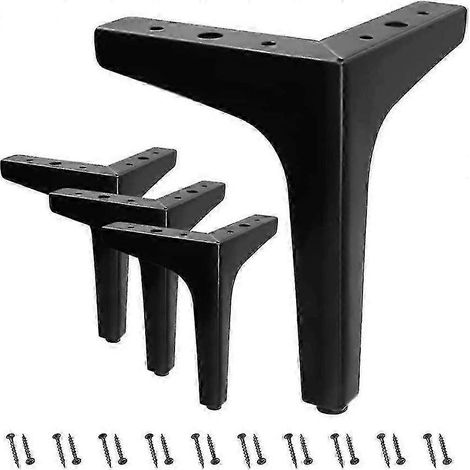 Pieds de meubles triangulaires en métal, 4 pieds, compatibles avec armoires, lits, canapés, tables et chaises. (1/4)