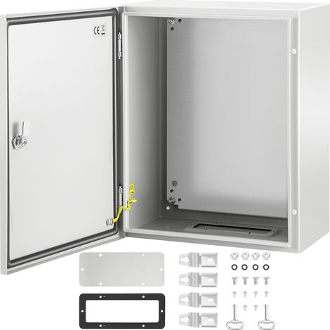 VEVOR Caja NEMA de Acero al Carbono 50 x 40 x 25 cm Caja de Gabinete Electrico NEMA 4X IP66 a Prueba de Agua y Polvo Caja de Conexiones Electricas para Exteriores e Interiores con Placa de Montaje