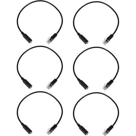 Câble adaptateur pour casque iOS vers téléphone de bureau Cisco, avec six prises jack 3,5 mm et connecteurs RJ9 (1/5)
