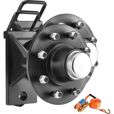 Roues de Conteneur Maritime 8 Trous, Essieu Lourd avec Sangle à Cliquet - Déplacement 6m-12m, Transport Sécurisé pour Quai, Entrepôt, Chantier, Noir (1/5)
