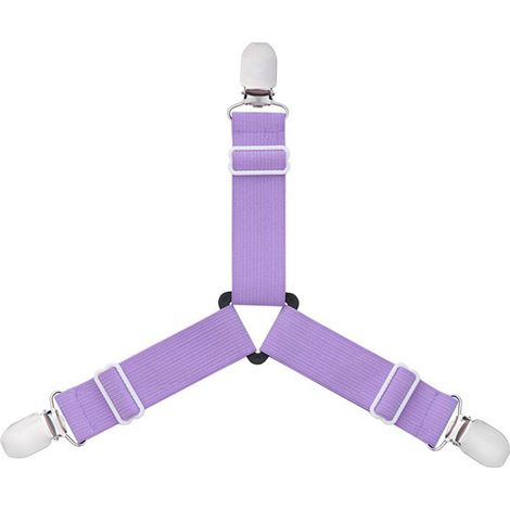 4 pièces sangles réglables pour feuille élastique Triangle nappe rideau canapé couverture boucle (violet) (1/2)