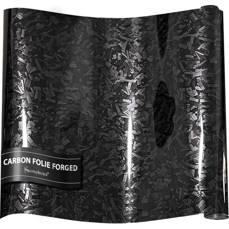 Carbon Folie Forged 150x30cm, selbstklebend, Glanz Schwarz, vielseitig einsetzbar (1/5)