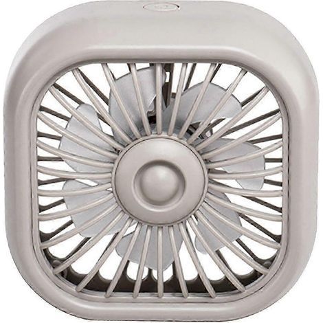 Petit ventilateur de voiture avec 7 lumières colorées, mini ventilateur portable, ventilateur USB pour voiture, 3 vitesses réglables, idéal pour voiture, SUV, camion et camping-car.-Khaki (1/5)