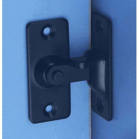 Cerradura de puerta en ángulo recto (90°), juego de 2 cerraduras de seguridad de acero inoxidable negro para puertas correderas/empujadoras.