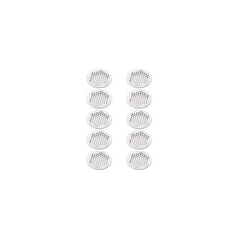 Lot de 10 grilles d'aération rondes en acier inoxydable pour salle de bain, cuisine, armoires, armoires à chaussures, 53 mm (1/5)