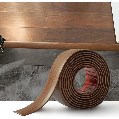 Threshold Strip Threshold Transition Strip for Spaces Between Tiles, Wooden Floors, 4 cm Teak Grain Brown (1/5)