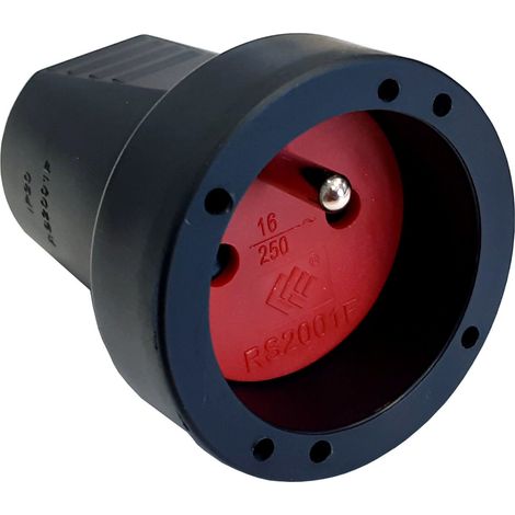Prise portable en PVC IP20 250 V 16 A noire 12136