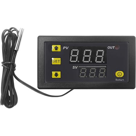 Contrôleur de température numérique miniature W3230 avec affichage LED, thermostat, régulateur AC110V-220V 20A, interrupteur de contrôle de température, capteur et indicateur. (1/5)