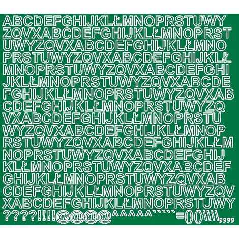 Letras autoadhesivas de 1 cm, color verde mate. (1/2)
