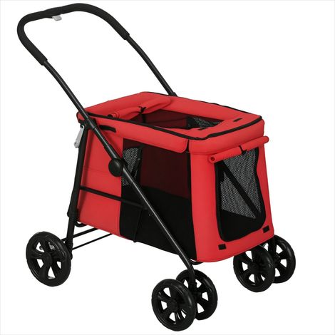 Caisse de transport pour animaux pliable 102 x 62 x 105 cm rouge (1/5)