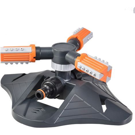 Arroseur de Jardin, Automatique 360 Rotatif Réglable Jardin Arroseur 3 Bras Arroseur de Pelouse ABS Rotation Pulvérisation Buse Arrosage Tête Jardinage Approvisionnement (1/5)