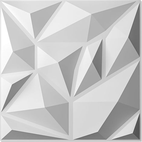 Lot de 20 panneaux muraux 3D,PVC diamant revêtement mural pour jeux vidéo salon fond mural TV, 30 x 30 cm, blanc (1/5)