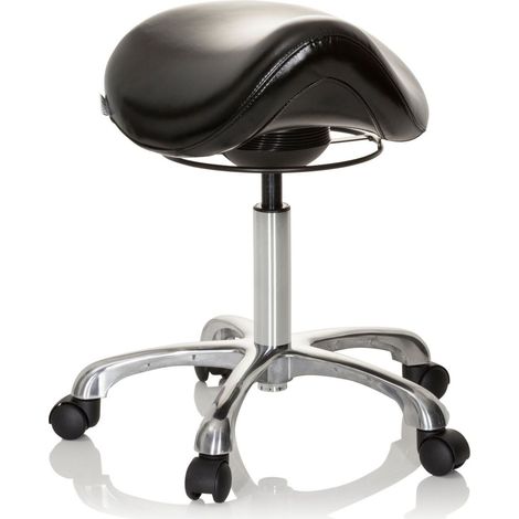 Sattelhocker / Sattelstuhl ORTHO SIT Kunstleder schwarz hjh OFFICE (1/5)