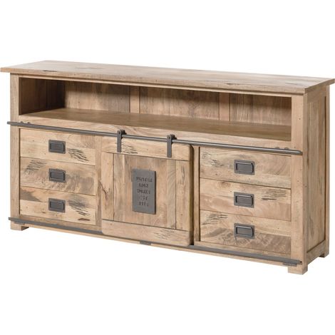 Sideboard Mango 180x45x90 beige lackiert RAILWAY 367