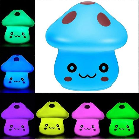 Veilleuse LED Grenouille Champignon Mignonne, Lampe de Nuit Créative Grenouille Champignon à Couleur Changeante et Lumineuse Colorée (1/5)