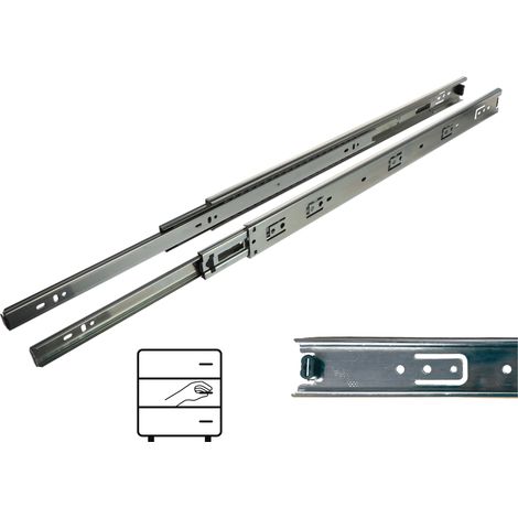 Guida a cuscinetti a sfera H45 a estrazione totale 550 mm 30 kg Riex NB45 (1/5)