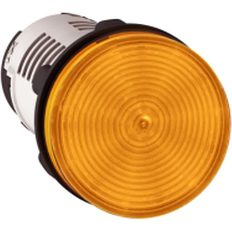 Spia luminosa a LED arancione 24 V CA/CC IP65, resistente all'acqua e ad alta visibilità.