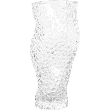 Florero de vidrio transparente 23 cm jarrón sobremesa moderno decoración Elatos
