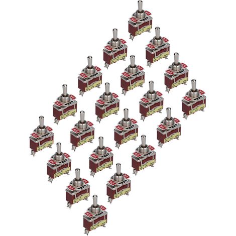 Packung mit 20 selbstverriegelnden Kippschaltern, 3 Anschlüsse, 3 Positionen, Teilesatz, 250 V Wechselstrom (1/5)