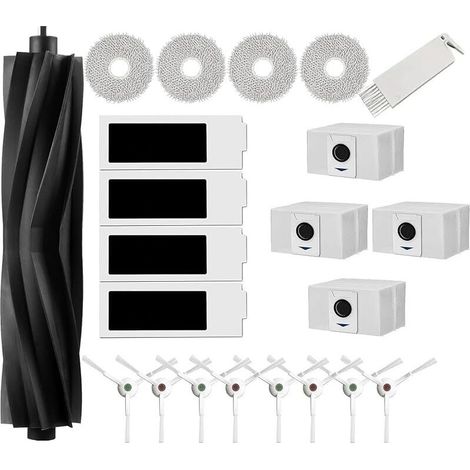 Accessoires pour Ecovacs Deebot T20 Omni, T20e Omni, 1 Brosse Principale en Caoutchouc, 4 Filtres HEPA, 4 Lingettes, 8 Brosses lat (1/5)