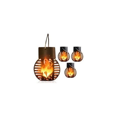 Lampe Flamme Solaire,Lanterne Solaire Extérieure,Lanterne solaire exterieur jardin,Lumière Solaire Flamme,Lanternes d'extérieur(4PCS) (1/5)