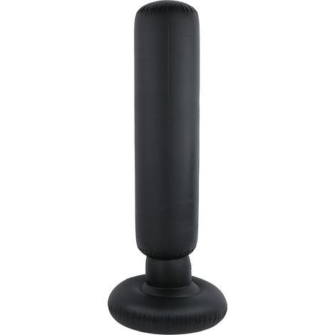 Colonne de boxe gonflable pour adultes, sac de frappe de décompression et de fitness, noir épais (1/5)