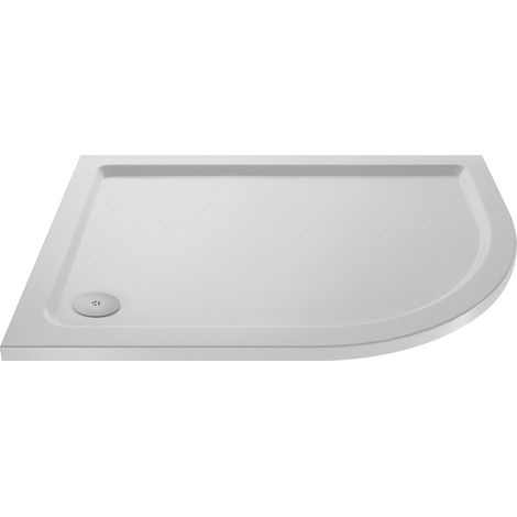 1200mm x 900mm Premium Slip Resistant Offset Quadrant Shower Tray Right Hand, White - Anti-Slip Stone Bathroom Base - Balterley