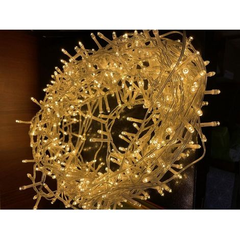 13.6 Meter/44 Feet 6In Plug in Led Warm Christmas String Light - Plastic - Height 1250 cm - White