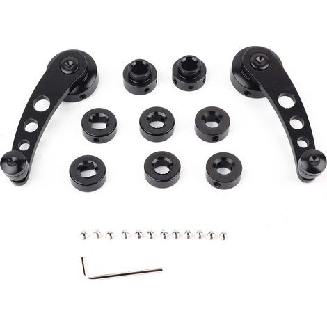 OPPWONG Window Crank, 2 Pieces Alloy for Automatic Window Handle, Camper Van Window Crank, Universal Manual Window Crank Replacement (Black) (1/5)