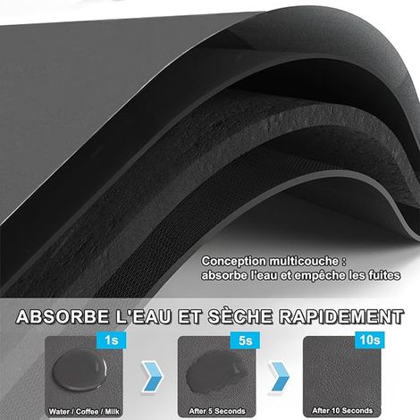 Tapis Vaisselle Absorbant 30x40cm Gris Clair et Foncé Antidérapant Pliable Tapis de Séchage pour Comptoir de Cuisine Bar Machine à Café (1/4)